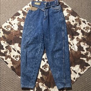 Bugle Boy Wide Leg Flip Waist Acid Washed Denim 25/27